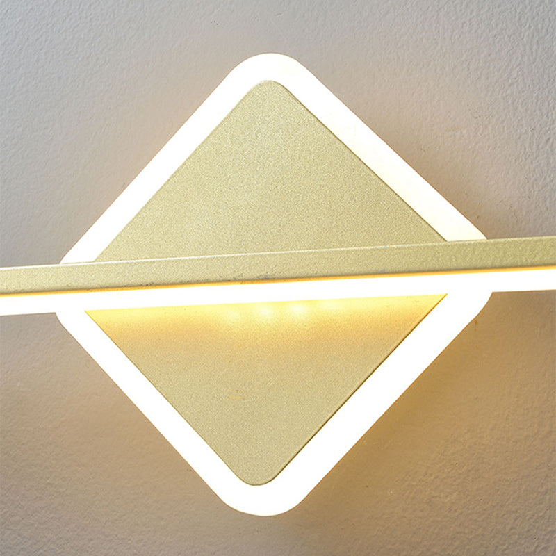 Light Luxury Metal Vanity Light Geometry LED Vanity Lamp with Acrylic Shade for Bedroom