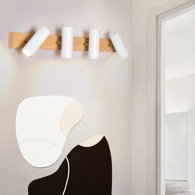 Lámpara de tocador de forma de cilindro de tocador de tocador de hierro de estilo nórdico con sombra de metal para dormitorio