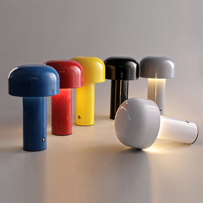 Modern Chargeable Table Lamp 1-Light Desk Light with Iron Shade for Living Room