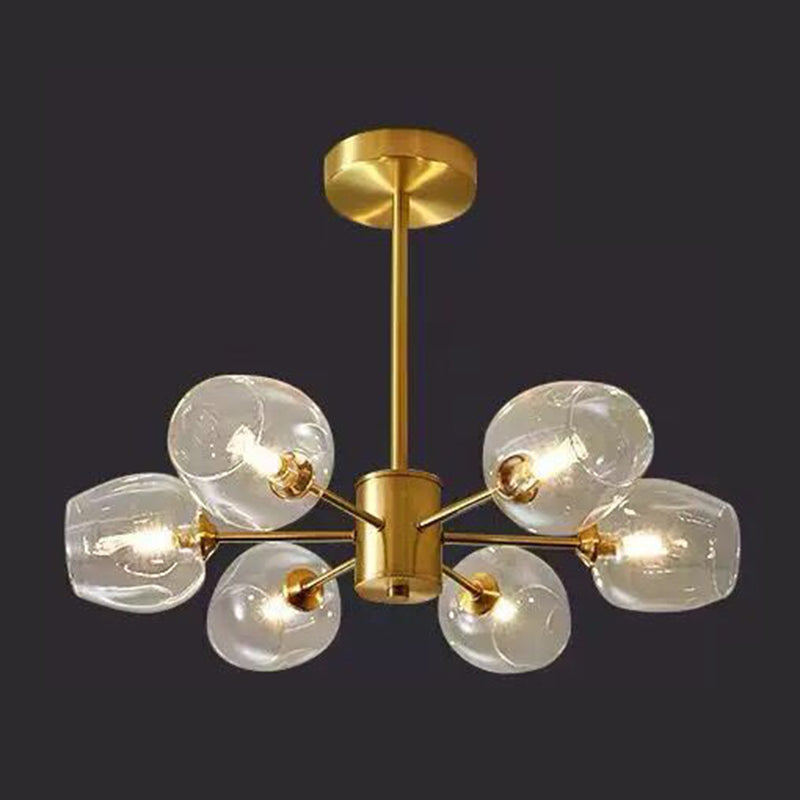 Luces de lámpara geométrica contemporánea accesorios de iluminación de lámpara de vidrio en oro