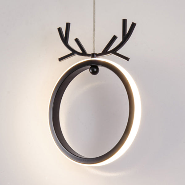 Nordic Style Iron Ceiling Lamp Geometry LED Pendant Light with Antlers for Bedroom