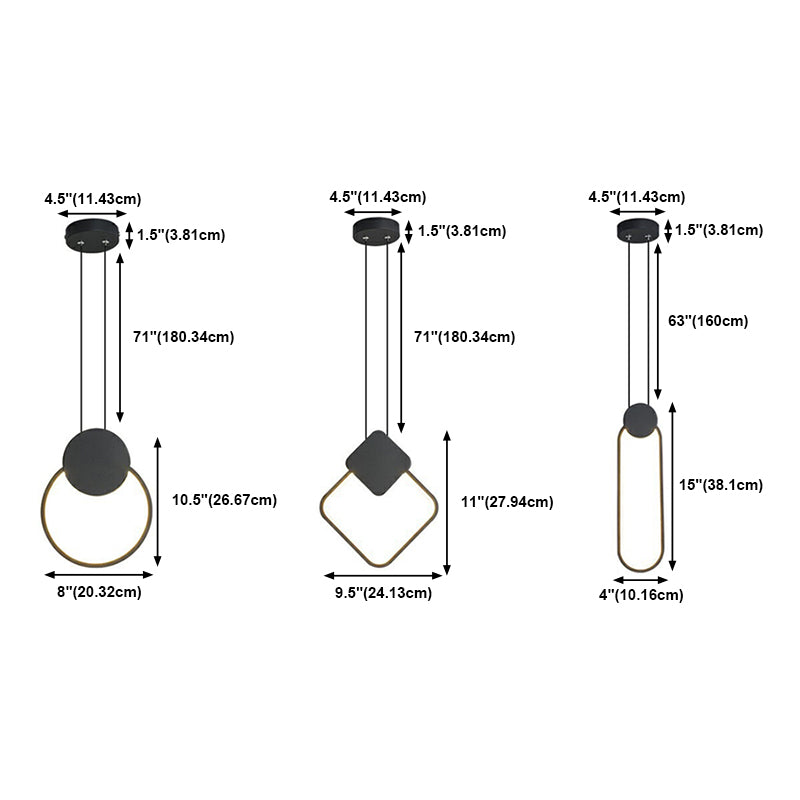 Style moderne suspendu luminaire en forme de bande LED Pendante Lumière pour le salon