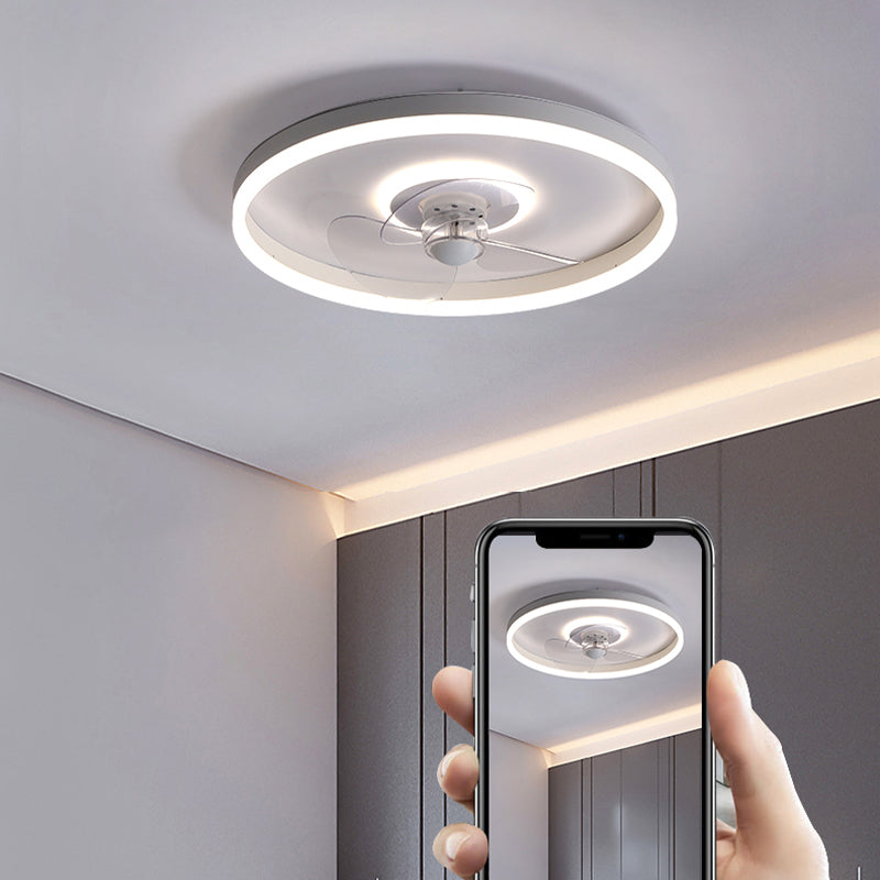 Modern Style Ceiling Fan Lighting Metal 2 Light Ceiling Fan Lamp for Living Room