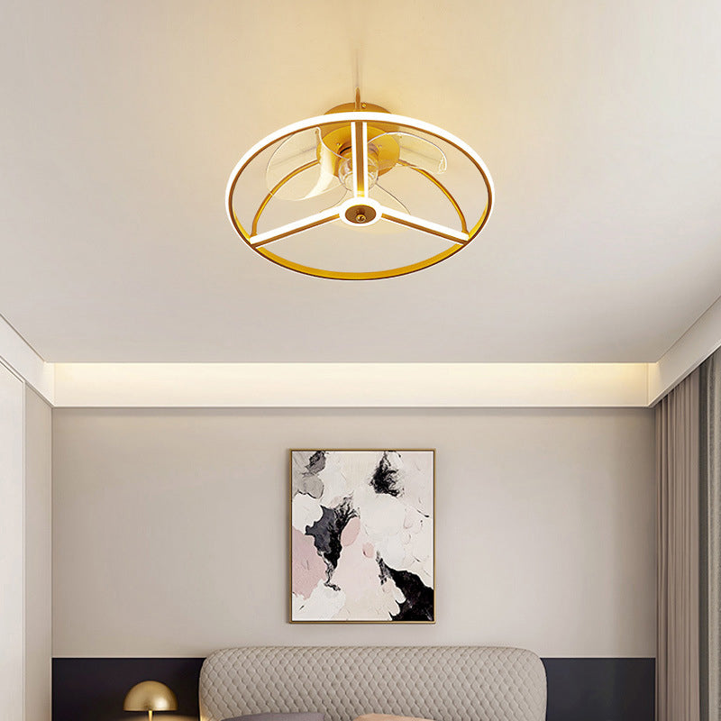 Contemporary LED Ceiling Fan Lights Metal LED Ceiling Fan for Bedroom