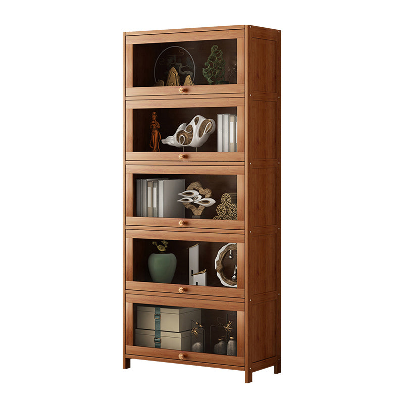Bookcase standard moderni marrone libreria in legno fabbricato con porta per la casa