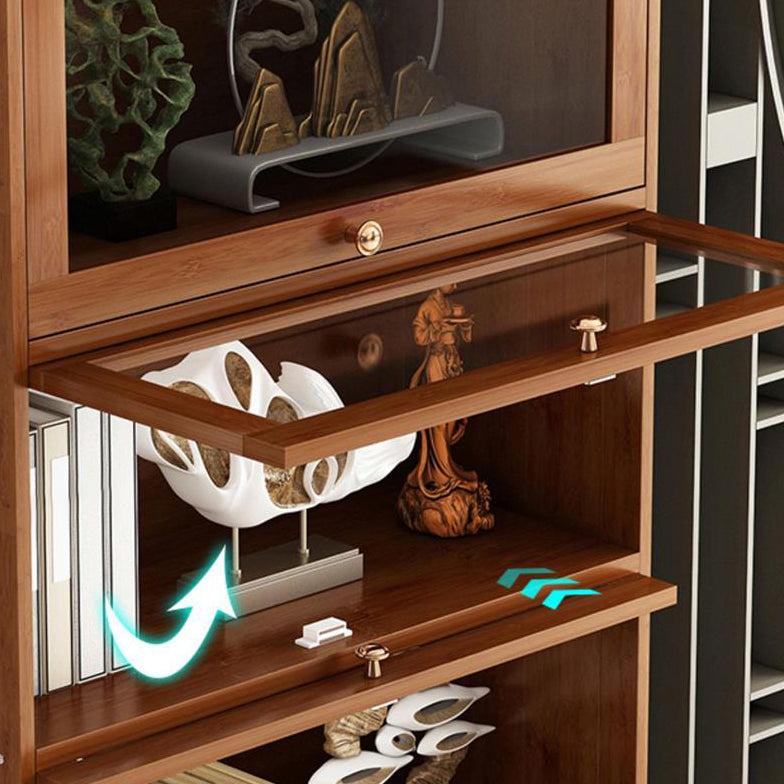 Bookcase standard moderni marrone libreria in legno fabbricato con porta per la casa