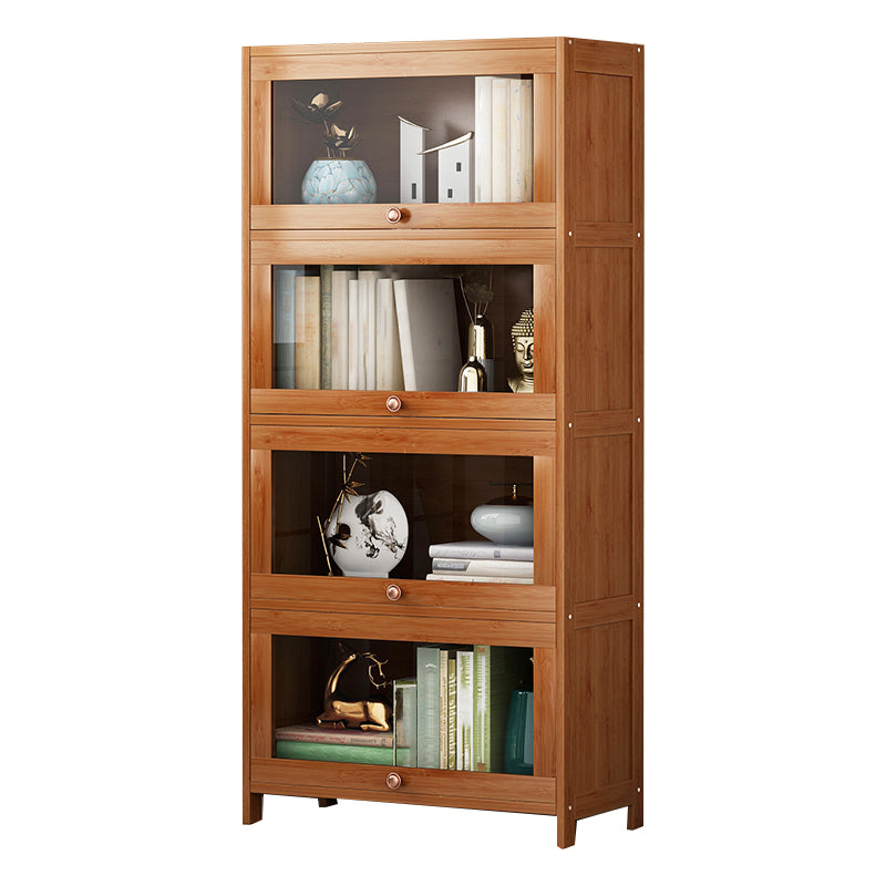 Bookcase standard moderni marrone libreria in legno fabbricato con porta per la casa