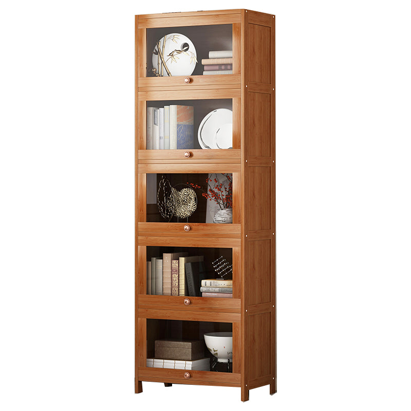 Bookcase standard moderni marrone libreria in legno fabbricato con porta per la casa