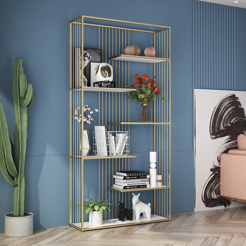 Offenes vertikales Etagere -Bücherregal Weiß -Hersteller Holzregal Eisenrahmen Bücherregal