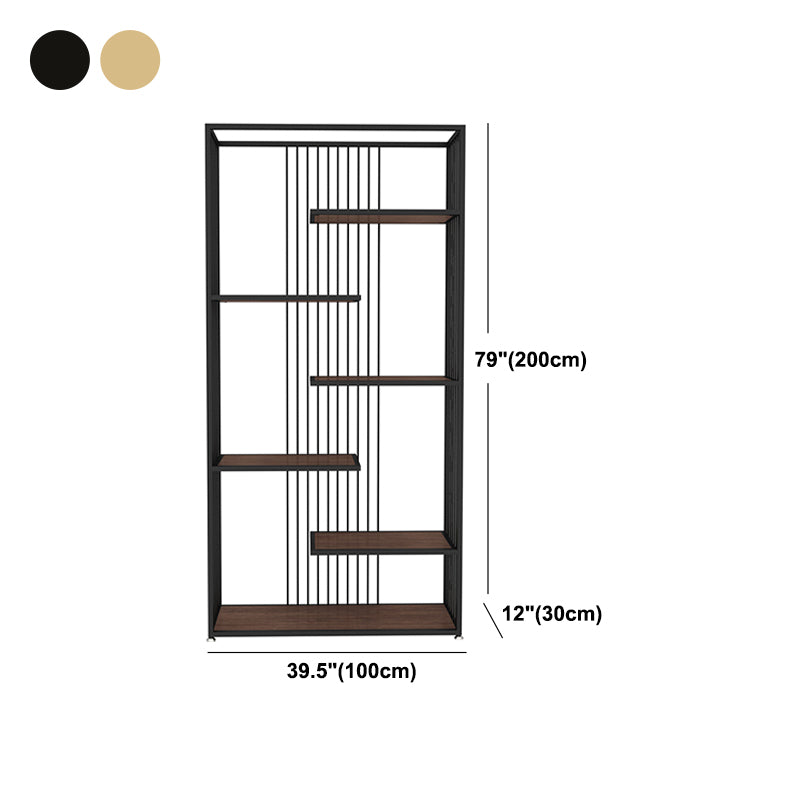 5-Shelf Modern vertikaler Etagere-Bücherregal Iron Frame Hersteller Holzregal Bücherregal