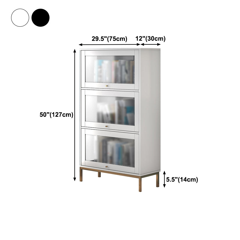 11.81 "W Bookcase Glam Style Scaffale per la casa e l'ufficio con porta