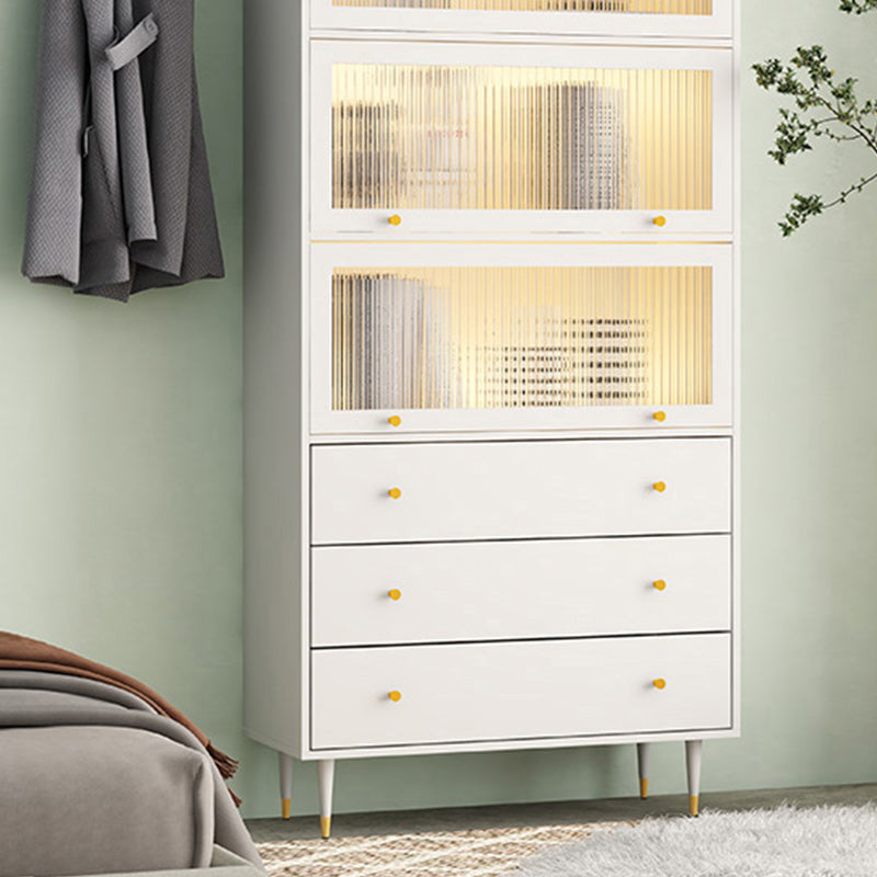 Glam Manufactured Wood Standard Bookcase Vertical Bookcase with Door and Drawers