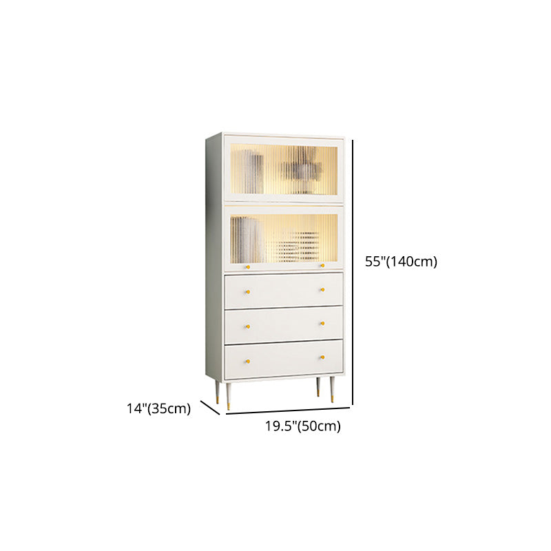 Glam Manufactured Wood Standard Bookcase Vertical Bookcase with Door and Drawers