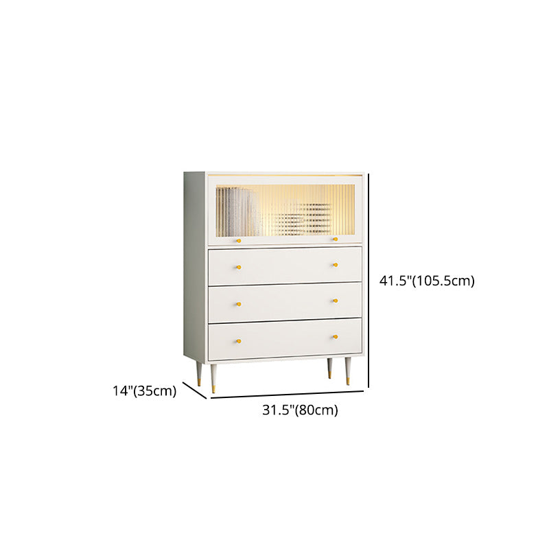 Glam Manufactured Wood Standard Bookcase Vertical Bookcase with Door and Drawers