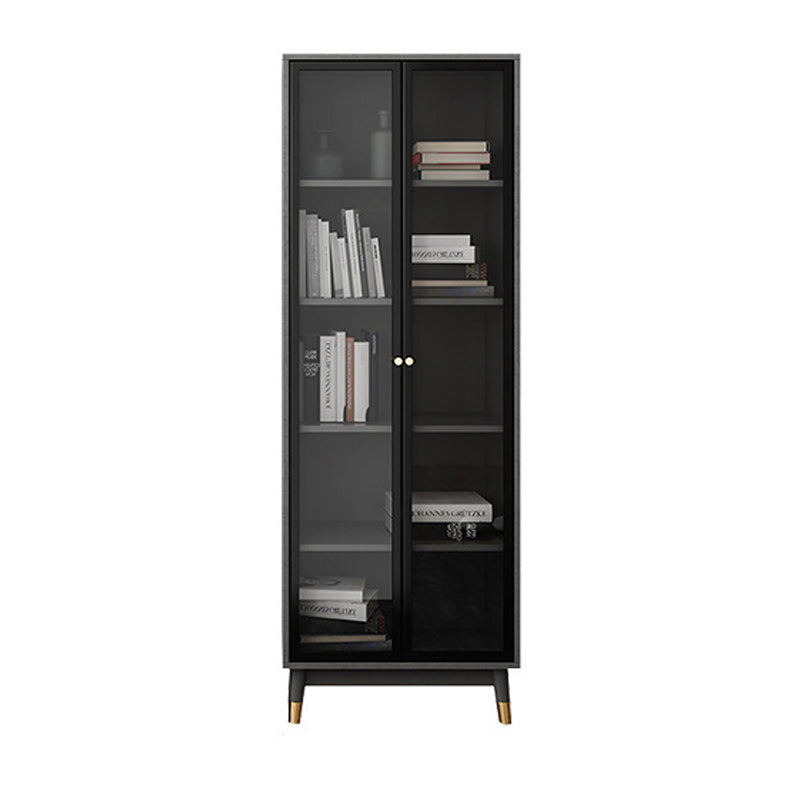 Vertical Glam Standard Bookcase Manufactured Wood Bookcase with Glass Door