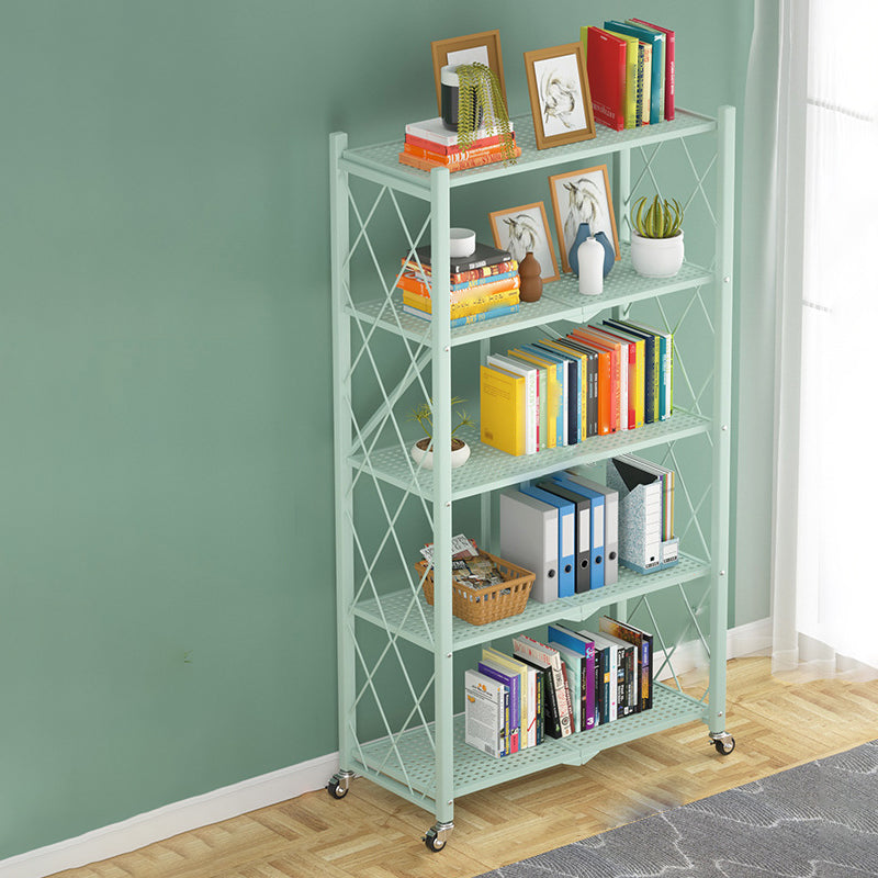 Industrial Open Etagere Bücherregal Steel Bookshelf mit Zaubererrädern