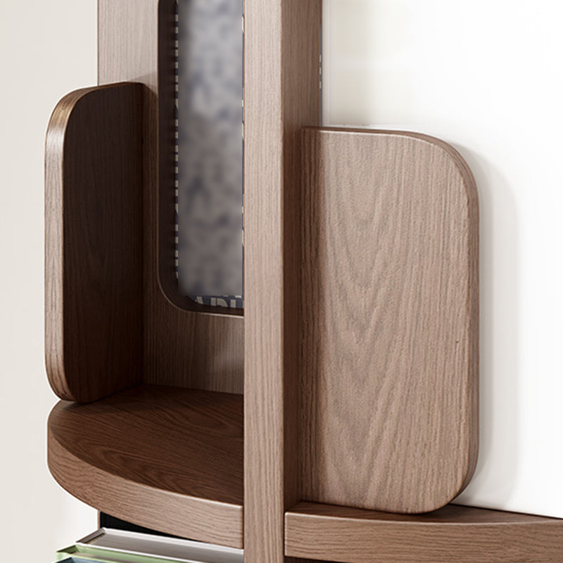 Contemporary Style Bookcase Closed Back Solid Wood Bookshelf for Home Office
