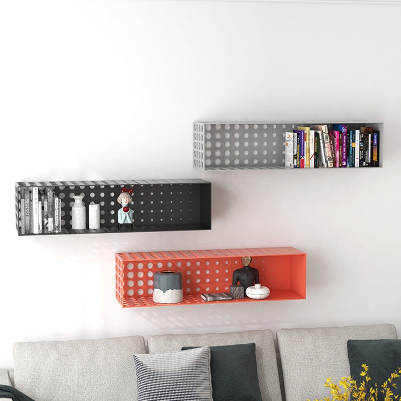 Iron Wall Mounted Bookshelf Industrial Closed Back Bookshelf