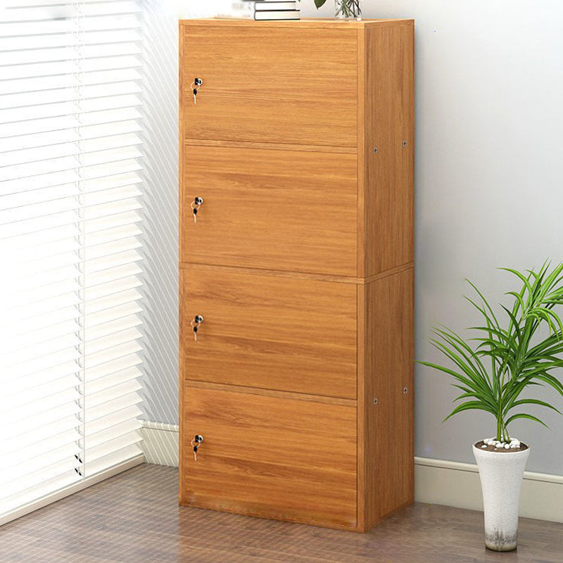 Contemporary Vertical Standard Bookcase Manufactured Wood Bookcase with Doors