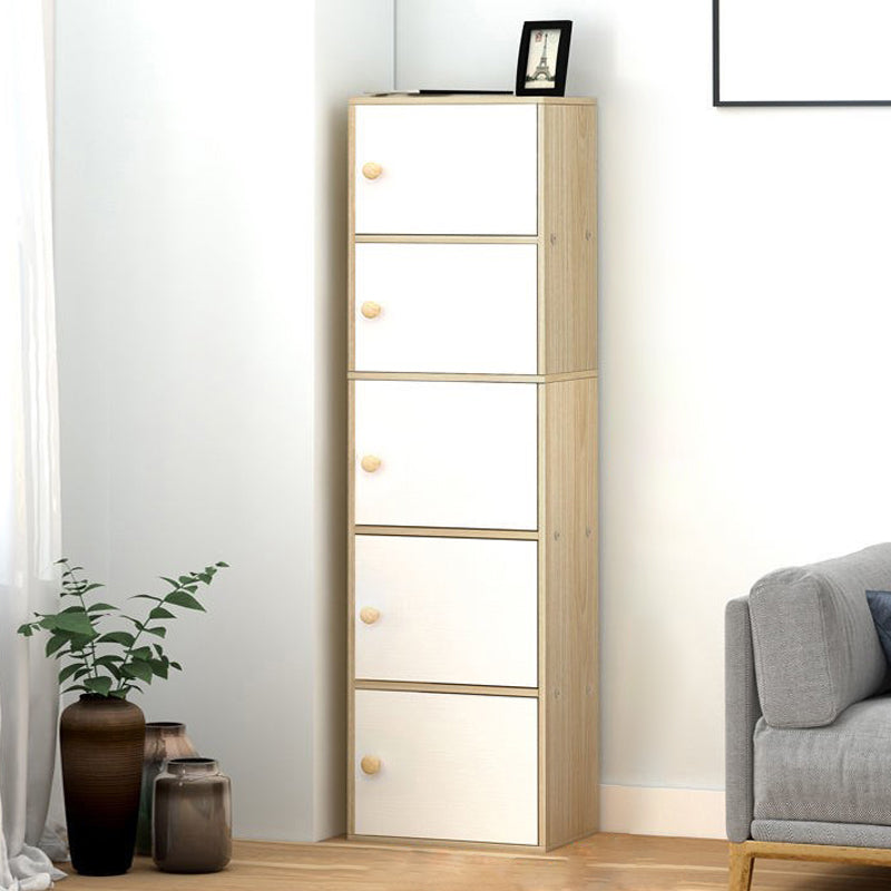 Contemporary Vertical Standard Bookcase Manufactured Wood Bookcase with Doors