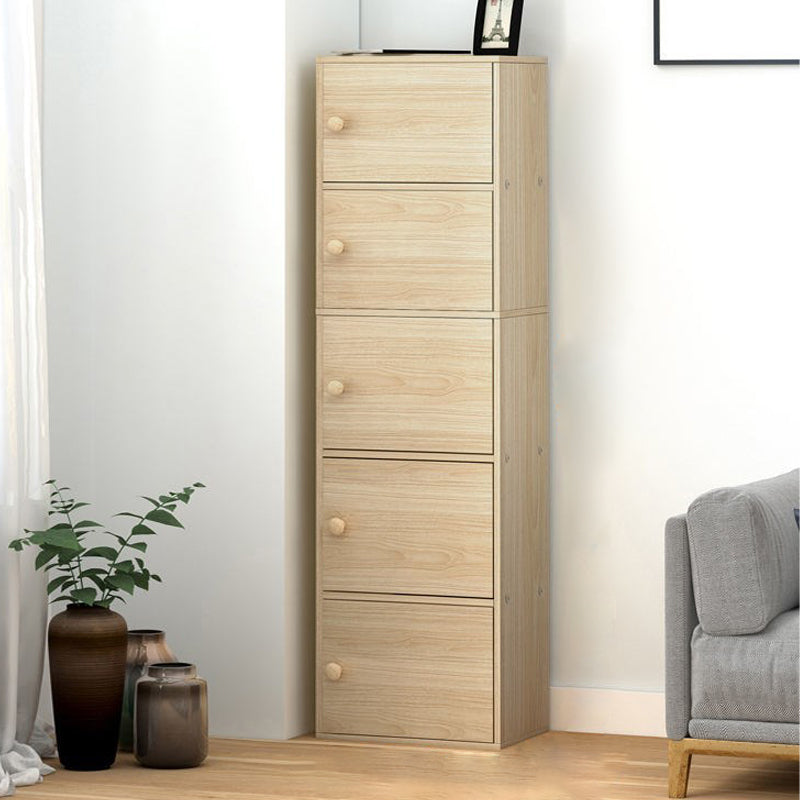Contemporary Vertical Standard Bookcase Manufactured Wood Bookcase with Doors