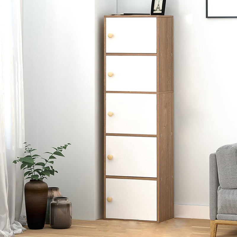 Contemporary Vertical Standard Bookcase Manufactured Wood Bookcase with Doors