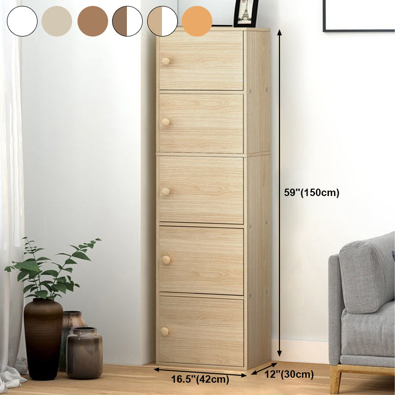 Contemporary Vertical Standard Bookcase Manufactured Wood Bookcase with Doors