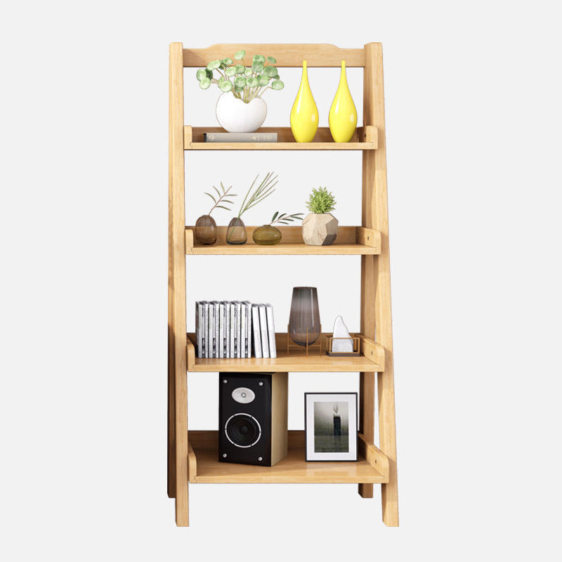 Solid Wood Bookshelf Contemporary Style Open Back Bookcase for Home Office