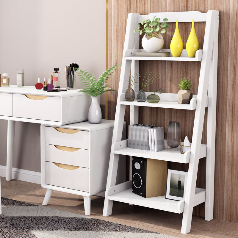 Solid Wood Bookshelf Contemporary Style Open Back Bookcase for Home Office