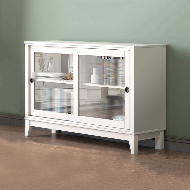 Wooden Standard Bookcase Contemporary Closed Back Bookcase with Door for Office