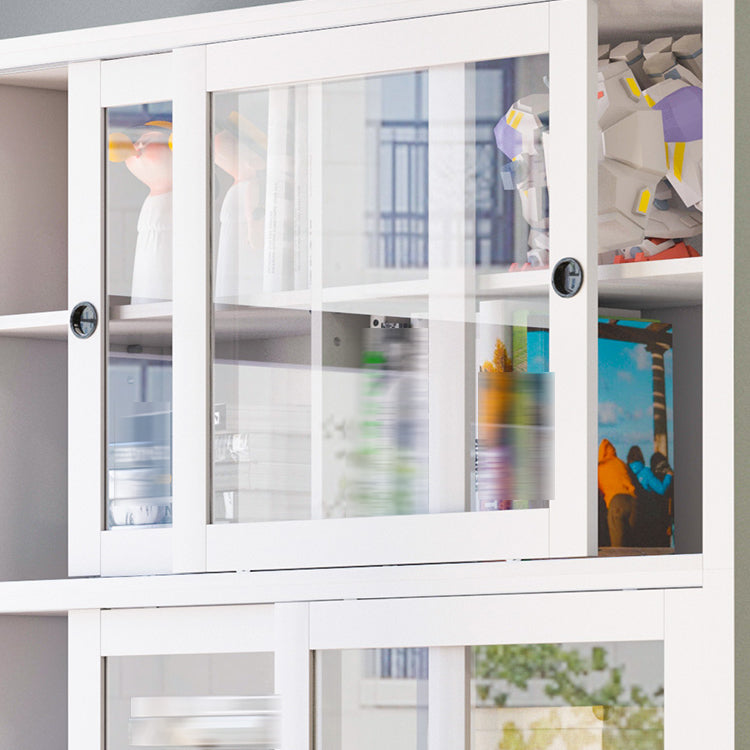 Wooden Standard Bookcase Contemporary Closed Back Bookcase with Door for Office