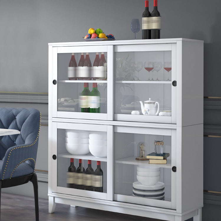 Wooden Standard Bookcase Contemporary Closed Back Bookcase with Door for Office