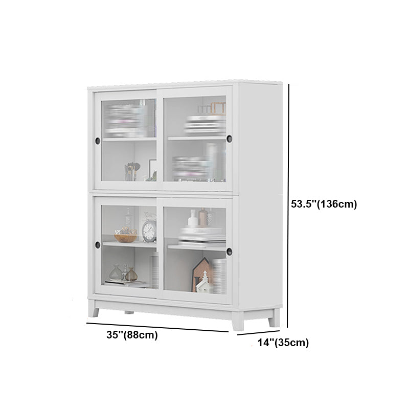 Wooden Standard Bookcase Contemporary Closed Back Bookcase with Door for Office