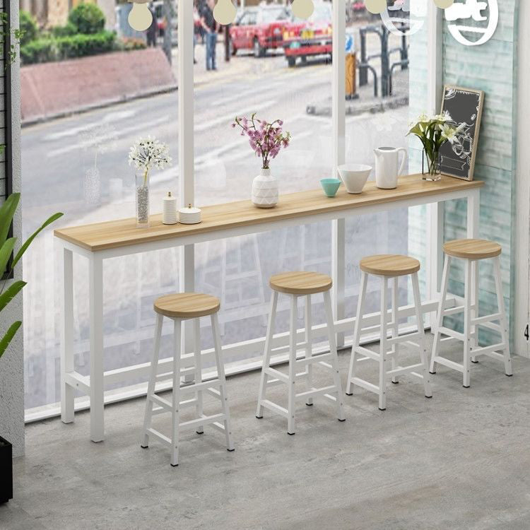 Rectangle Top Bar Dining Table Modern Bar Dining Table with Trestle Base