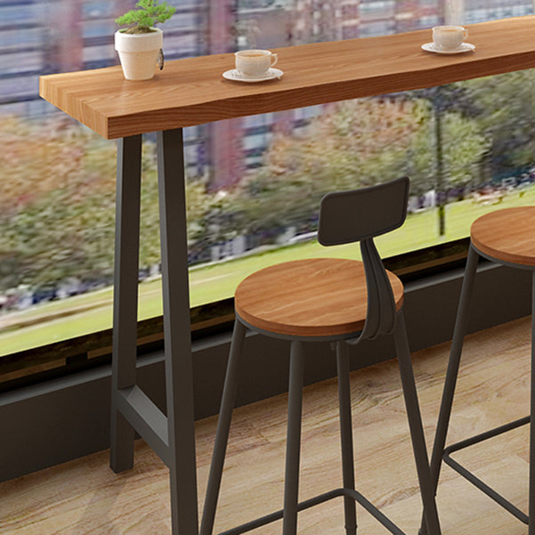 Solid Wood Bar Table Traditional Luxury Bar Table Rectangle with Sled Base