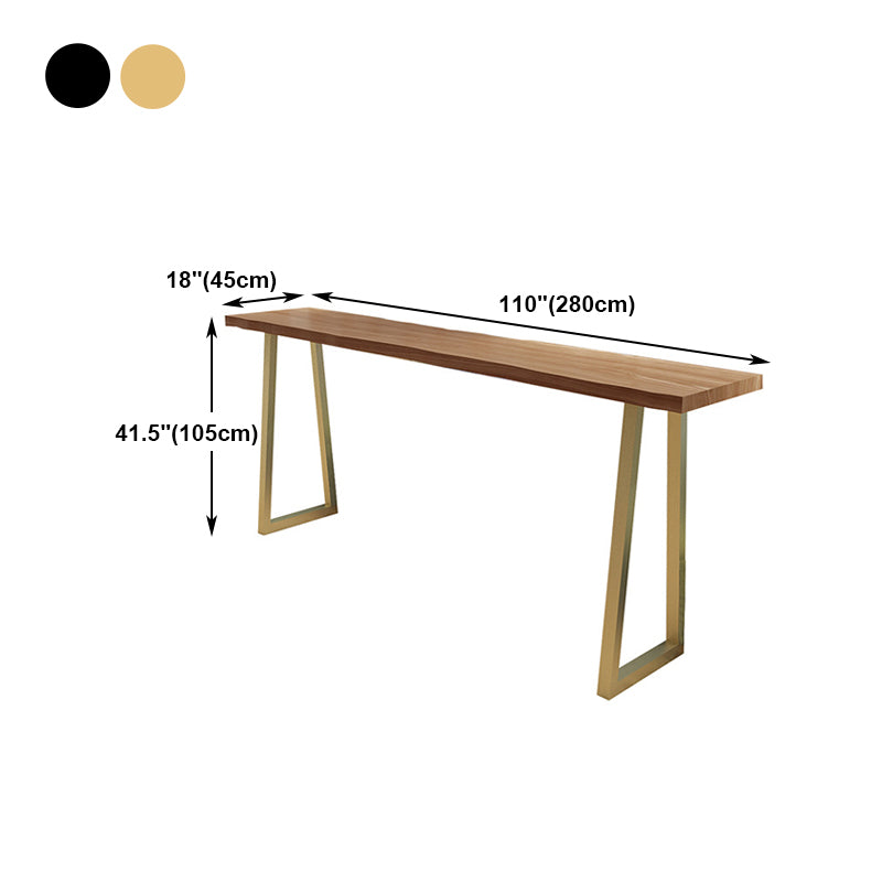 Solid Wood Bar Table Traditional Luxury Bar Table Rectangle with Sled Base