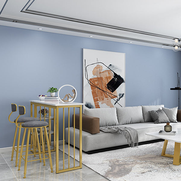 Rectangle Bar Dining Table Contemporary Bar Table with Gold Sled Base