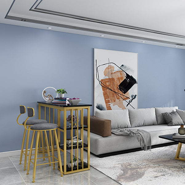 Rectangle Bar Dining Table Contemporary Bar Table with Gold Sled Base