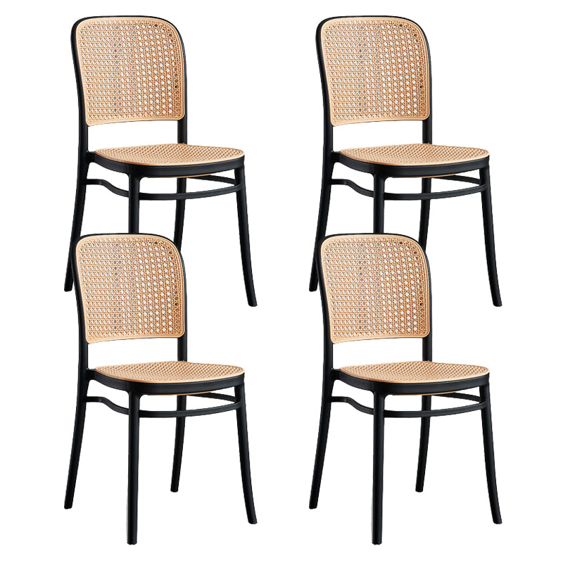 Contemporary Bar and Counter Stool Rattan Full Back Stool with 4 Legs