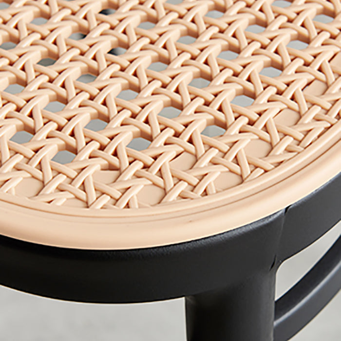 Contemporary Bar and Counter Stool Rattan Full Back Stool with 4 Legs