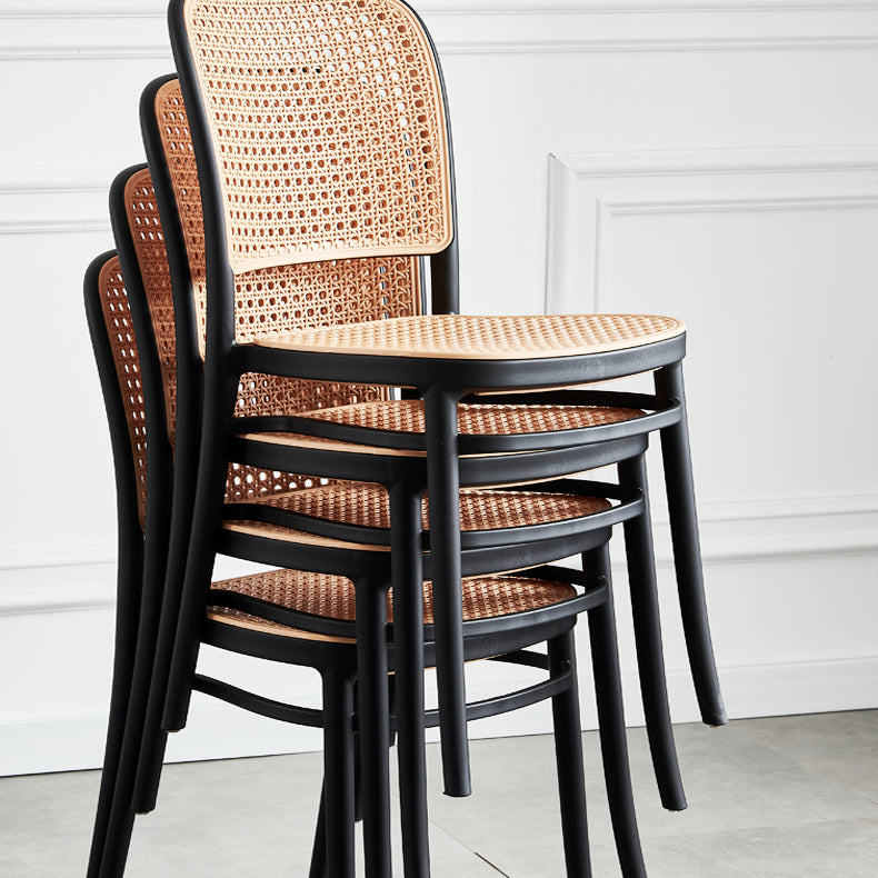 Contemporary Bar and Counter Stool Rattan Full Back Stool with 4 Legs