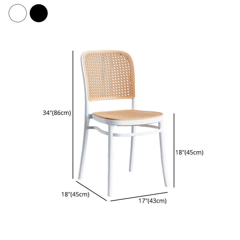 Contemporary Bar and Counter Stool Rattan Full Back Stool with 4 Legs