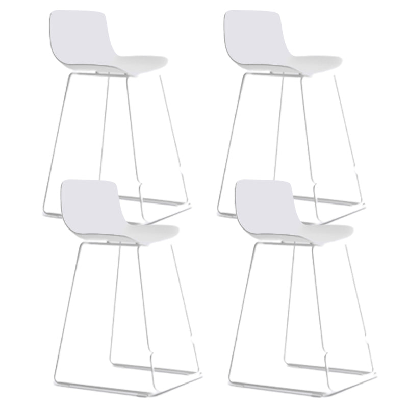 Nordic Plastic Bar Stool Bucket Counter Bar Stool with Metal Legs
