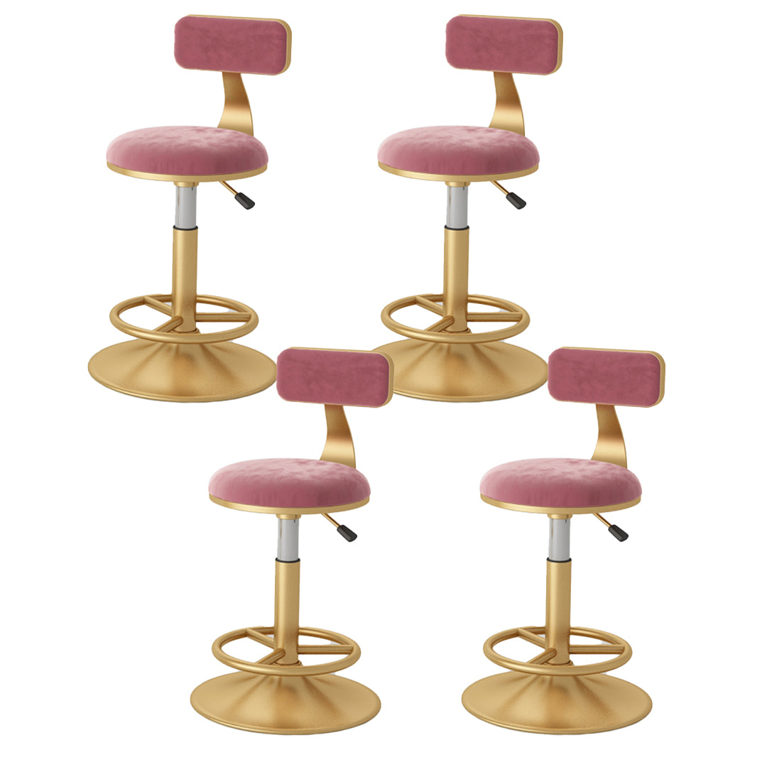 Nordic Glam Liftable Bar Stool Round Counter Bar Stool with Metal Legs