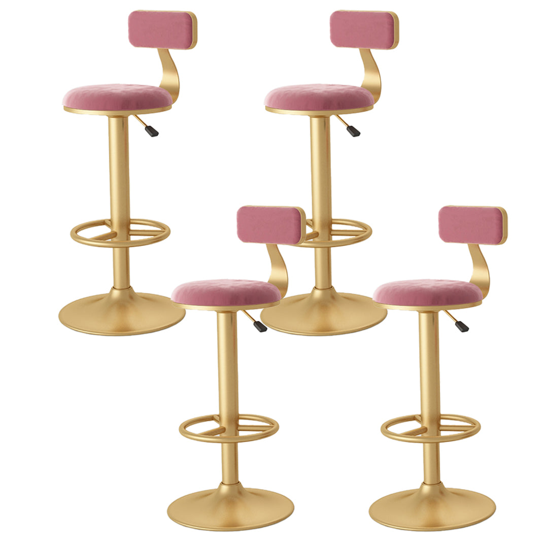 Nordic Glam Liftable Bar Stool Round Counter Bar Stool with Metal Legs