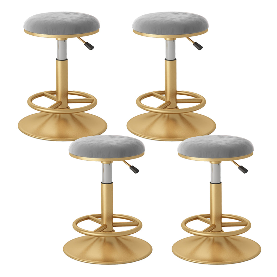 Nordic Glam Liftable Bar Stool Round Counter Bar Stool with Metal Legs