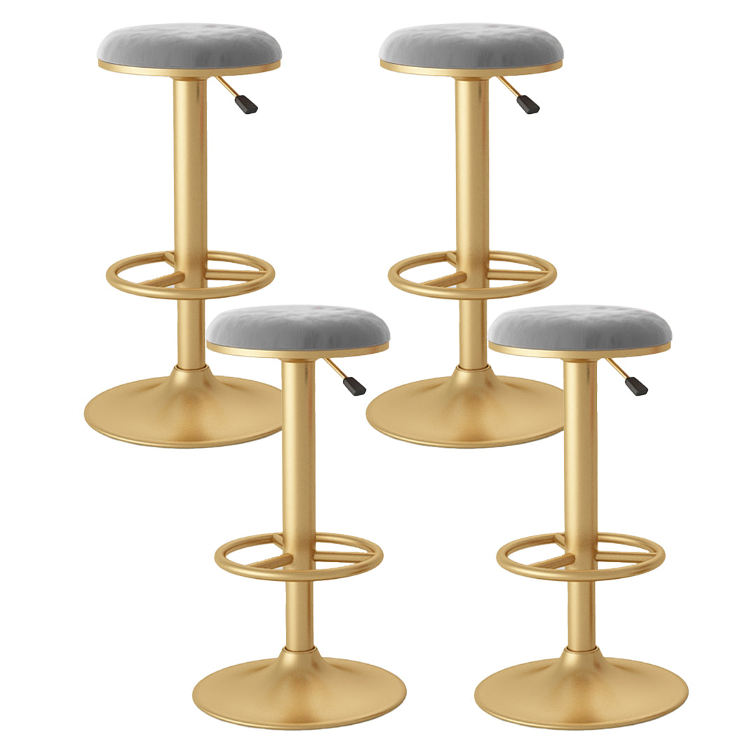 Nordic Glam Liftable Bar Stool Round Counter Bar Stool with Metal Legs