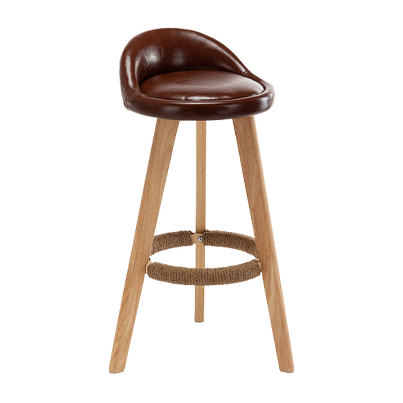Scandinavian Upholstered Footrest Barstool Matte Finish Wood Bristol Stool