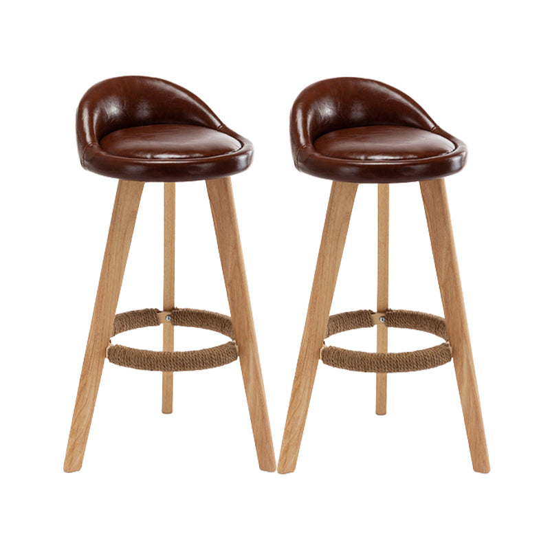 Scandinavian Upholstered Footrest Barstool Matte Finish Wood Bristol Stool