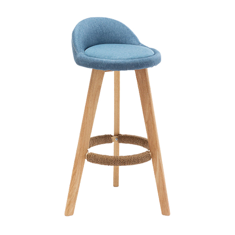 Scandinavian Upholstered Footrest Barstool Matte Finish Wood Bristol Stool